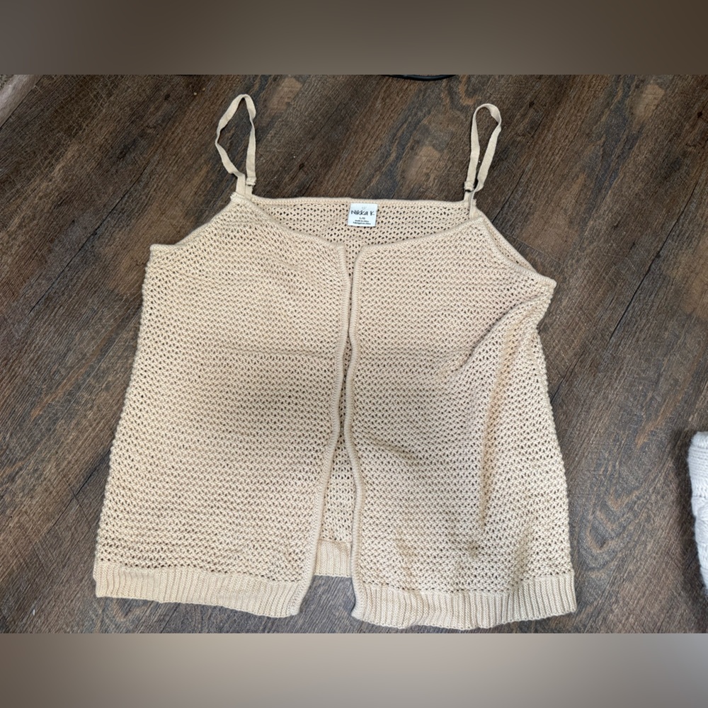Neutral Crochet Tank Top with Adjustable Straps
